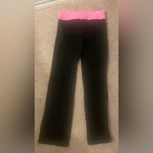 VS PINK FOLD OVER YOGA w/FLARE BOTTOMS. SZ  L.   PINK & GRAY ON WAIST BAND